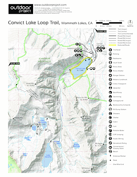 Detailed Map Of Convict Lake