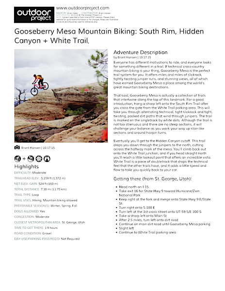 gooseberry mesa trail map