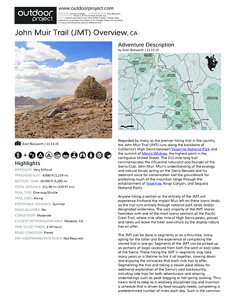 John muir adventure set map naturalist guide