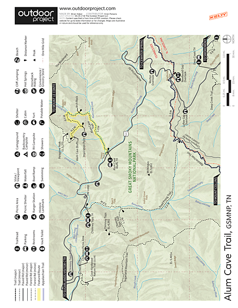 Alum Cave Bluffs Trail Map