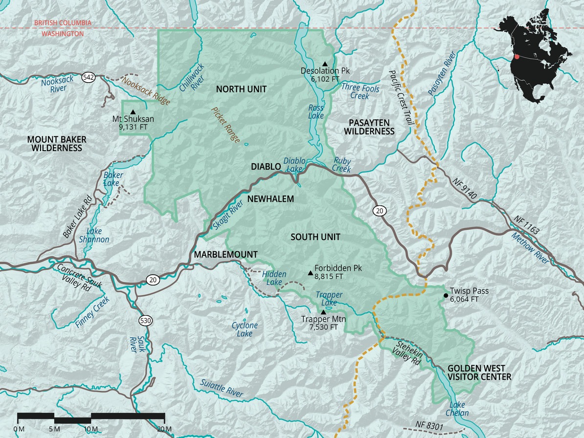 North Cascades National Park Topographic Map - United States Map